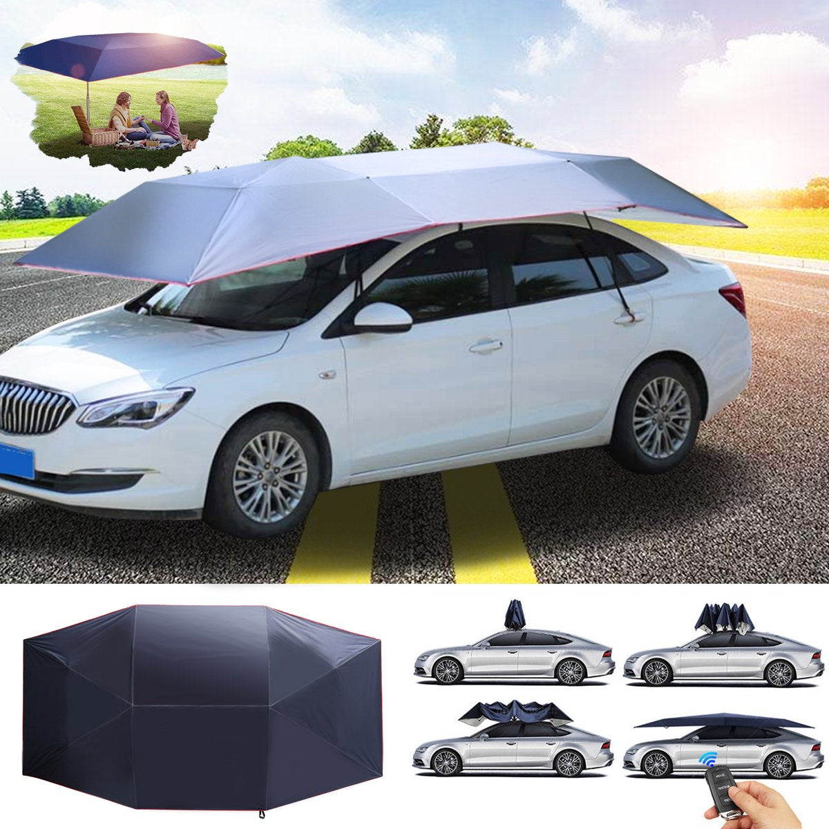 2018 Hottest Manual Portable Umbrella Car Roof Cover