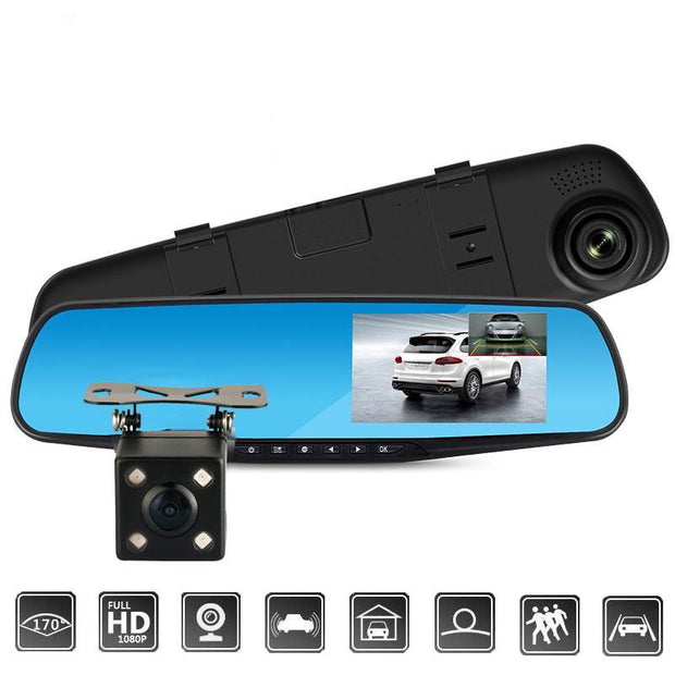 4.3 Inch Rearview Mirror Digital Video Dash Camera - The Tech Geek Store