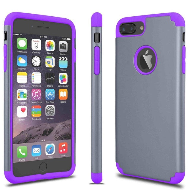 2in 1 Hybrid Shockproof Phone Case For iPhone - The Tech Geek Store