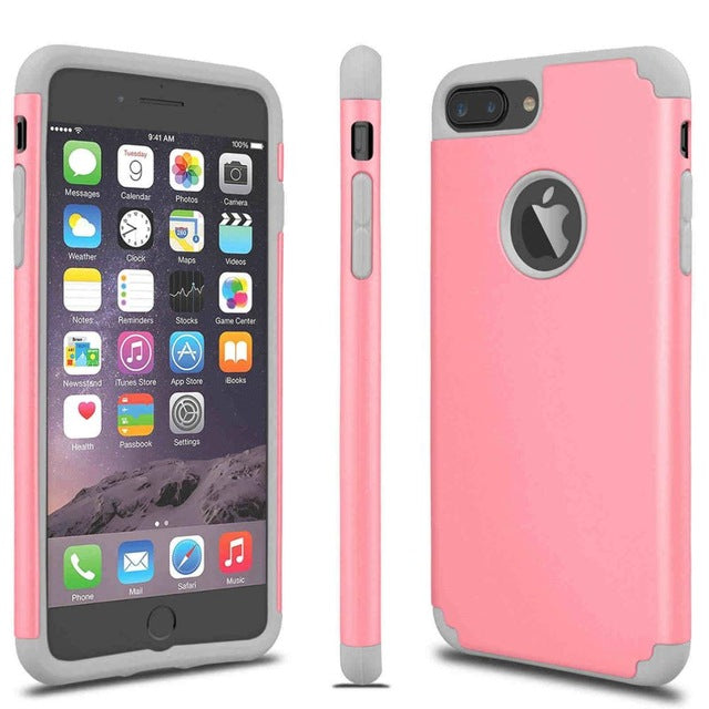 2in 1 Hybrid Shockproof Phone Case For iPhone - The Tech Geek Store