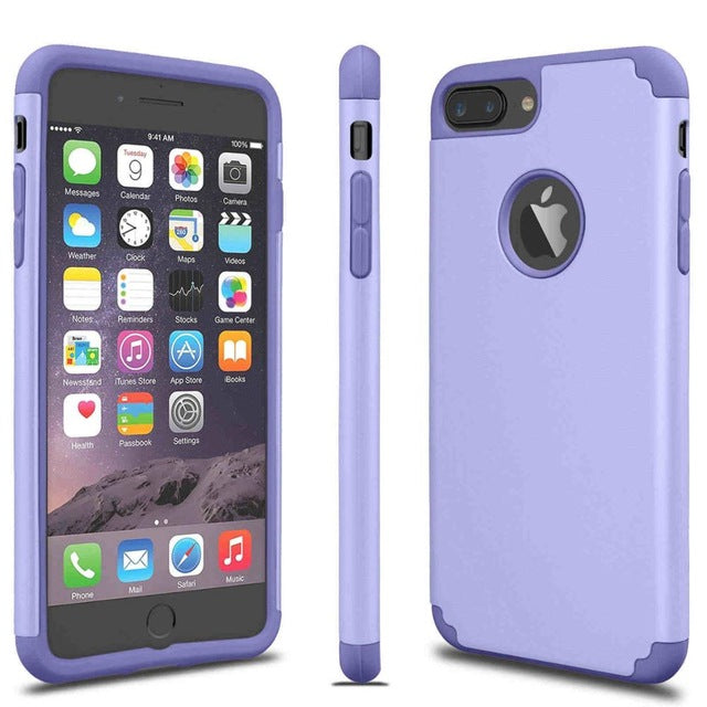 2in 1 Hybrid Shockproof Phone Case For iPhone - The Tech Geek Store