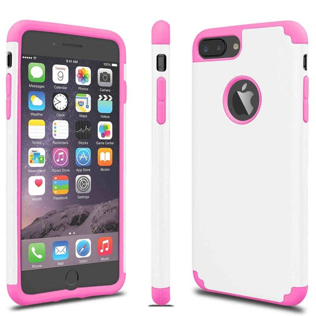 2in 1 Hybrid Shockproof Phone Case For iPhone - The Tech Geek Store